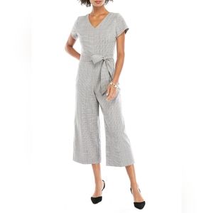The Limited Women's Size 4 Glen Plaid V-Neck Grey Jumpsuit NWT $129 Business